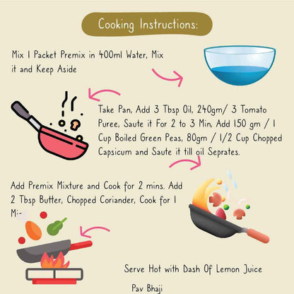 Pav Bhaji | Ready in 4 minutes | Pack Of Two | Buy 4 Combos & Get 1 Combo FREE!