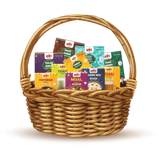 Veg Delight Kit – 10-in-1 Premix & Spice Combo | Shahi Paneer, Gulab Jamun, Chole, Sambar, Shahi Kheer, Pav Bhaji, Misal, , Chai & Chass Masala"